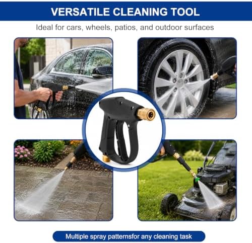High-Pressure Car Washer Gun, M22-14 Thread Cleaning Sprayer Gun with 1/4" Quick Connect Outlet, 1422 PSI Max Pressure Power Sprayer Tool with 5 Nozzles for Vehicle Washing - Image 6