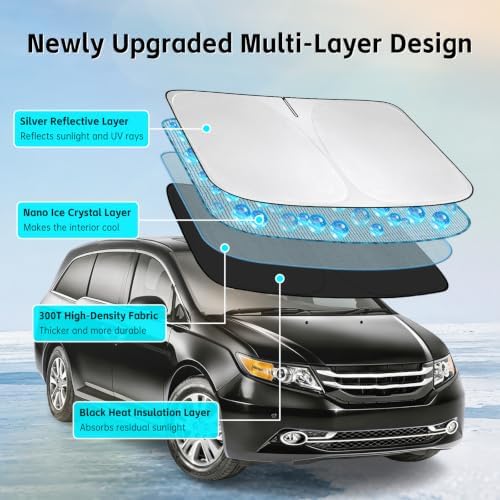 Windshield Sunshade for Honda Odyssey 2008-2014 Sun Shade - Image 3