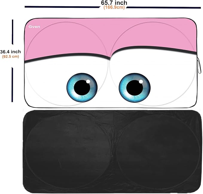 Gven Truck Windshield Sun Shade for Car Windshield Cover Interior Front Window Shades Sun Visor Protector Blocks UV Rays Must-Have Truck Accessories for Pickup, SUV, Sedan, Van, Bonneville (Pink, XL) - Image 2