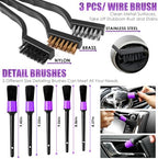 17PCS Car Cleaning Kit, Purple Car Interior Detailing Kit with High Power Handheld Vacuum, Detailing Brush Set, Windshield Cleaner, Cleaning Gel, Complete Auto Accessories for Women Gift - Image 5