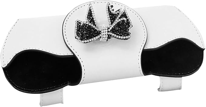 Bling Car Sun Visor Sunglass Case, Rhinestone Bow Decorative Holder, Interior Organizer Accessory for Cars by Unknown
