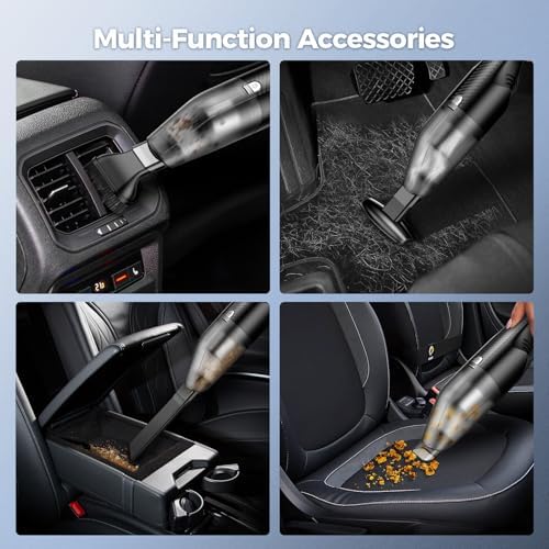 Handheld Vacuum Cordless - Car Vacuum Cleaner with 11000Pa Powerful Suction,1.2lbs Lightweight, Type-C Charge, Multiple Accessories, Portable Hand Vacuum for Home, Pet and Car - Image 5