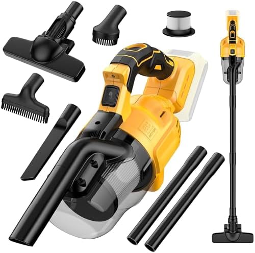 Cordless Vacuum Cleaner for Dewalt 20V Battery, 5 in 1 Handheld Electric Vacuum with Washable HEPA Filter，50CFM 100AW Cordless Vacuum for Floor, Carpet, Car(Battery Not Included) by Unknown