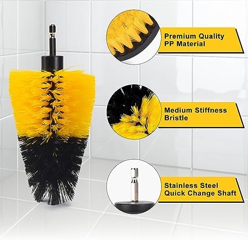 18 Pack Drill Brush Attachment Set, Power Cleaning Scrub Brushes for Drill, Extend Long Attachment, All Purpose for Car Detailing, Bathroom, Carpet, Tile Grout, Sinks, Corners - Image 2