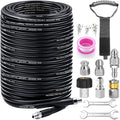 200FT Sewer Jetter Kit for Pressure Washer, 5800PSI Drain Cleaner Hose by Trustworthy