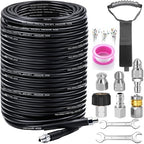 200FT Sewer Jetter Kit for Pressure Washer, 5800PSI Drain Cleaner Hose by Trustworthy