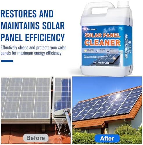 Teexpert Solar Panel Cleaner (1Gallon Makes 600 Gallons), Ultra Concentrated Glass & Solar Panel Cleaning, Streak-Free Quick Dry Remove Dirt, Dust, Droppings, Oils, Fingerprints & Water Spots - Image 2