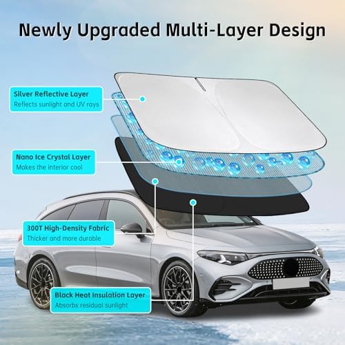 Windshield Sun Shade for Mercedes Benz CLA CLA180 CLA250 2014-2026 Sunshade - Image 2