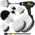 Holikme 8Pc Drill Brush Set - Scrub Brushes with Extension for Home Clean by Holikme