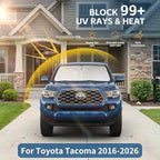 for Toyota Tacoma Windshield Sun Shade 2016-2023 2024 2025 2026,Windshield Cover Sunshade Custom Fit Toyota Tacoma Accessories Car Windshield Sunshade Foldable Sun Visor Blocks UV Rays - Image 2