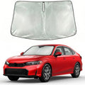 Windshield Sun Shade Custom Fit for 2022-2026 Honda Civic, Advanced Diamond-Patterned Heat Shield to Block UV Rays, Foldable Auto Window Visor, Precise Mirror Cutout by Giselia