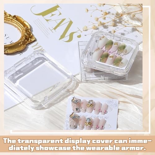 Press on nail storage 14 PCS Acrylic Nail Storage Box - Portable Versatile Organizer for Press - On Nails, Jewelry and More with 60 Pcs Adhesive Double Sided Tape - Image 5