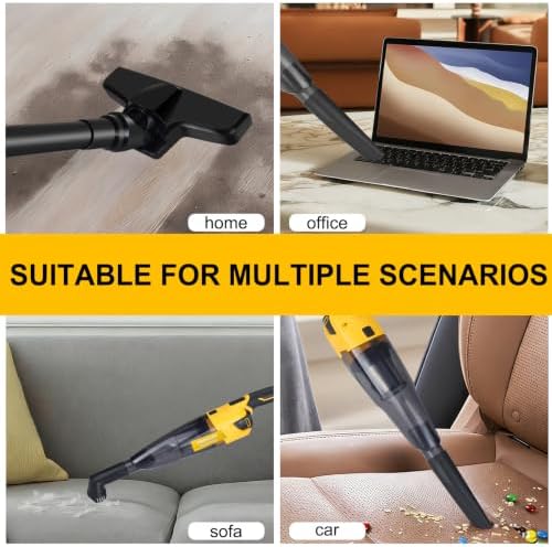 Cordless Vacuum Cleaner Compatible with DeWalt 20V Max Battery (Battery NOT Included), 17000Pa Brushless Portable Handheld Vacuum with Washable HEPA Filter for Car, Home, Office & Pet Hair-Tool Only - Image 3