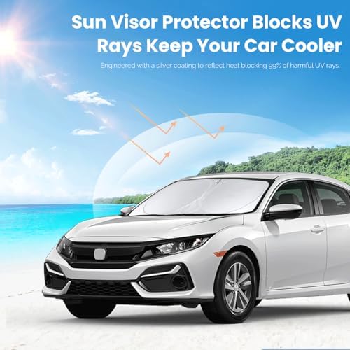 Windshield Sunshade for 2016-2021 Honda Civic Front Window Shades Sun Visor - Image 5
