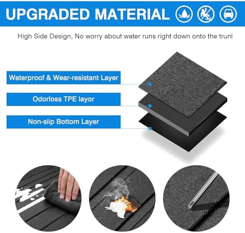 Powerty Cargo Mat with Backrest Mat for Hyundai Ioniq 5 2022-2025 2026, All Weather TPE Cargo Mat Liner for Rear Trunk - Image 5