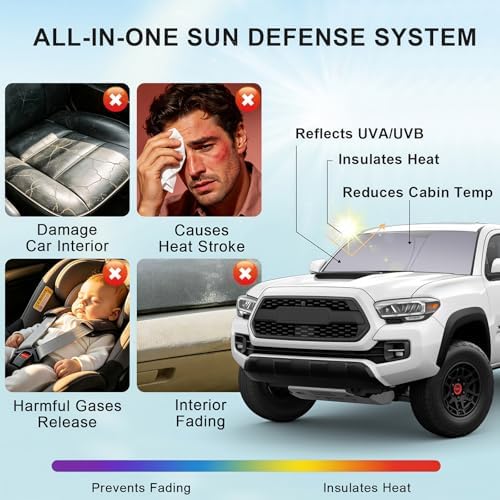 Windshield Sun Shade for Toyota Tacoma 2016-2023 - Image 5