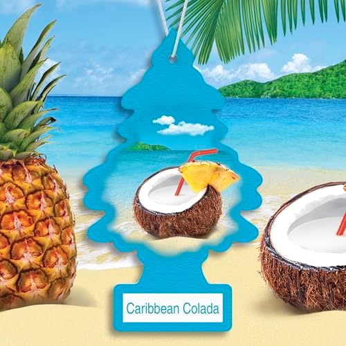 LITTLE TREES Car Air Freshener | Hanging Tree Provides Long Lasting Scent for Auto and Home | 24 Air Fresheners |Caribbean Colada - Image 3