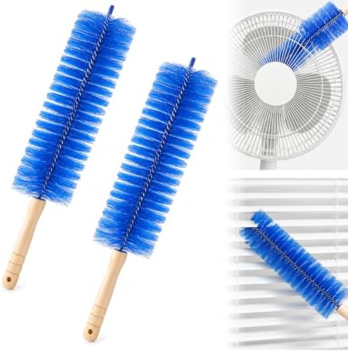 Tower Fan Cleaner, Bendable Microfiber Duster for Electric Fan and Blinds, Reusable Fan Cleaning Brush, Flexible Dust Collector for Cobwebs, Vents, Window Blinds & Hard-to-Reach Areas (Blue-2PC) by LESOBlok