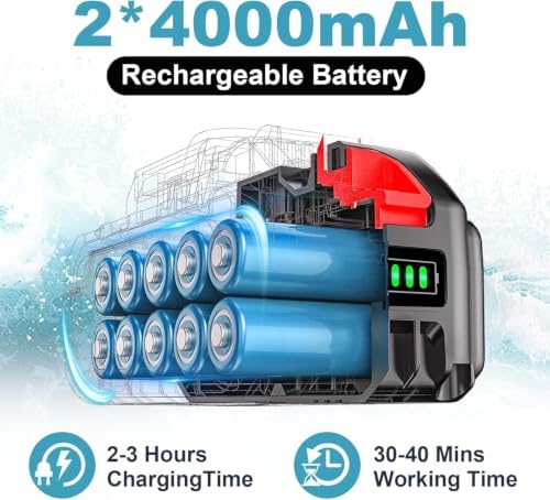 Cordless Portable Washer, Brushless Motor, 4 Speed Modes, 6-in-1 Swivel Nozzle, 2 x 4.0 Ah Batteries, 5 m Hose, Lightweight Handheld Car Washer for Home, Garden - Image 6