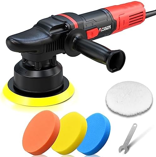 AOBEN Car Buffer Polisher,6 inch Dual Action Polisher,Random Buffer Polisher kit with 6 Variable Speed 1000-4500rpm,Detachable Handle,4 Buffing Pads for Car Detailing Polishing and Waxing by AOBEN