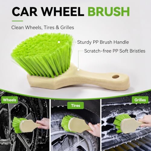 Ordenado 62" Car Wash Brush with Long Handle, 6Pcs Car Wash Kit Exterior - Image 5