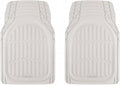 MotorTrend FlexTough White Car Floor Mats Rubber All Weather Automotive 2pc | Front Floor Mats for Cars - Waterproof White Car Mats Accessories Universal Fits Most Sedans, Compact SUV, Small Trucks by MotorTrend
