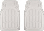 MotorTrend FlexTough White Car Floor Mats Rubber All Weather Automotive 2pc | Front Floor Mats for Cars - Waterproof White Car Mats Accessories Universal Fits Most Sedans, Compact SUV, Small Trucks by MotorTrend