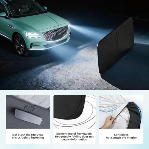 Windshield Sun Shade for Genesis GV80 2021-2026 Sunshade - Image 5