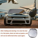 Front Windshield Sun Shade Fit for Dodge Charger Challenger Durango Journey Universal Fit to All Dodge Cars Foldable Sun Visor Protector Custom Fit Dodge Window Sunhade (Orange Trim) - Image 7