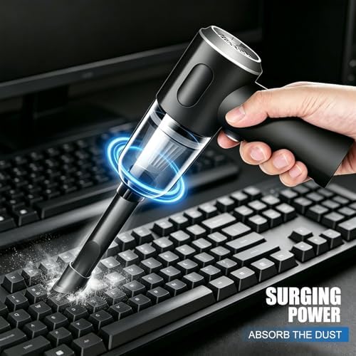Compressed Air Duster Wireless Handheld Car Vacuum Cleaner, Air Blower 3 in 1 Electric Air Dusters Computer Vacuums Keyboard Cleaner Power Rechargeable Vacuum for Desk Home and Office Dust Cleaning - Image 2