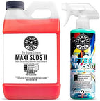 Chemical Guys CWS_101_64A Car Wash, Dry & Shine Bundle - Maxi-Suds II Foaming Car Wash Soap, 64 oz (Half Gallon), Cherry Scent + After Wash Gloss Boosting Drying Aid (16 oz) (2 Items) by ChemicalGuys