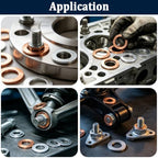 110pcs Oil Drain Plug Crush Washer Gasket Seal Assortment 50pcs Cooper and 60pcs Aluminum Oil Plug Washers-10mm 12mm 14mm 16mm 18mm O-105 - Image 6