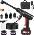 Cordless Pressure Washer, 120Bar/1700PSI Battery Power Washer Gun with 6-Nozzle & 2*3.0Ah Battery, Portable Car Washing Kit, High Pressure Jet Wash for Patio, Driveway, Pet, Garden, and Home Cleaning by Papasbox