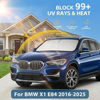 Windshield Sun Shade for BMW X1 E84 2016-2024 2025 Sunshade Front Window Shade Custom Fit X1 E84 Accessories Sun Visor Foldable Shade Blocks UV Rays Accessories - Image 2