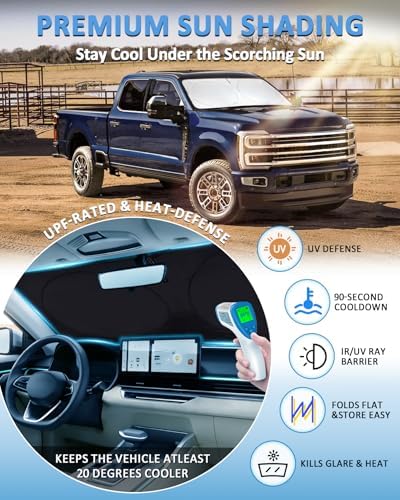 Sunshade for Ford Super Duty F250 F350 F450 F550 2010-2026 Sun Shade - Image 2