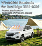 Windshield Sunshade for Ford Edge Accessories 2015-2024 4-Layer 240T Enhanced UV Heat Insulation Sun Visor - Image 2
