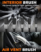 Windshield Cleaner Tool, 18Pcs Car Interior Detailing Brush Set, Inside Windshield Cleaning Kit with 200g Cleaning Gel, Duster Brush, 2 Microfiber Pads, Car Detailing Supplies for Men (Gray) - Image 5