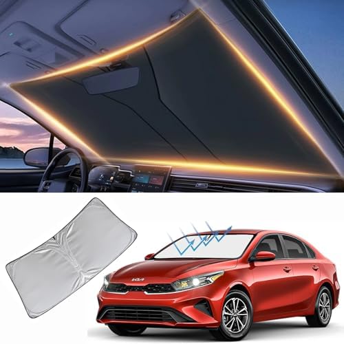 Windshield Sun Shade for Kia Forte Front Window Shades Cover for 2014-2024 2025 2026 Forte Windshield Sun Visor Protector Car Accessories by LZYYQX