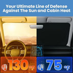 Windshield Sun Shade, Reflective Sunshade for Car Windshield with Mirror Cut-Out, Blocks 99% UV Rays & Keeps Vehicle Cool, Fits Cars, Trucks, SUVs & Vans, Fade-Resistant, (Small) - Image 3