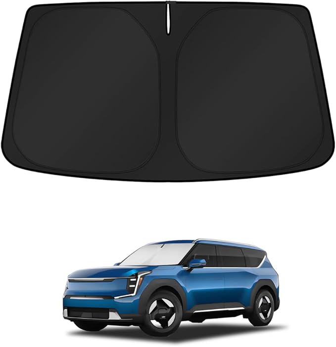 KUST Windshield Sun Shade for Kia EV9 2024 2025 2026 Window Accessories Shade Sun Visor Cover Foldable Block UV Rays by KUST