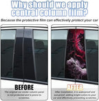 1Pair Car Center Pillar Stickers, Anti-Scratch Vinyl B-Pillar Protectors, HD Printed Smoke Pattern Symmetrical PET Waterproof Decals, Auto Center Column Decor, DIY Car Doors Pillar Decal (Purple) - Image 2