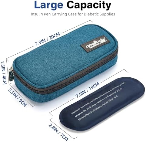 apollo walker Insulin Cooler Travel Case with Ice Packs and Insulation | TSA Approved Includes 2 x 90g ice packs for 9-hour cooling insulin pens & syringes for Diabetics to Carry (Teal) - Image 2