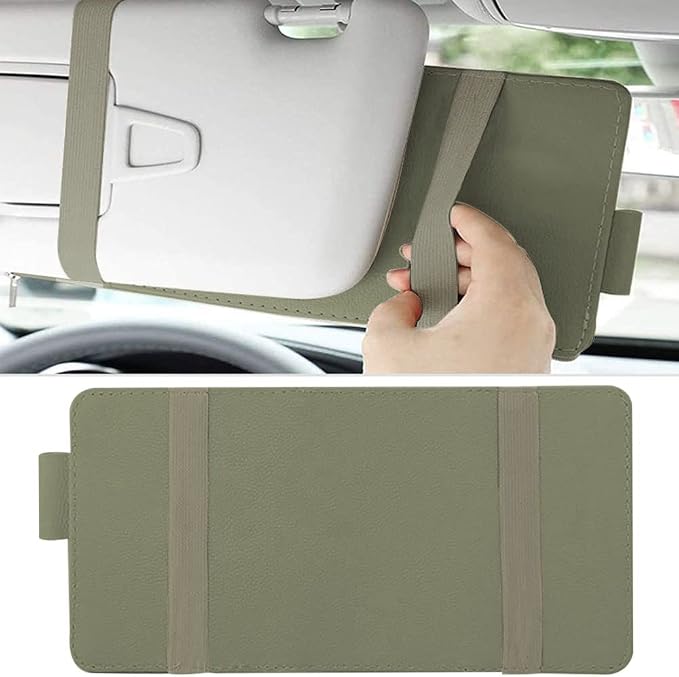 Car Sun Visor Organizer, Sunglasses Holder for Car Sun Visor | Auto Interior Accessories Pocket Organizers Can Store for Sunglasses, Documents, Cards, Pen, Drivers License - Image 6