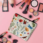 Makeup Bag For Purse Dragonfly, Wild Flowers Butterfly Dragonflies Cosmetic Bags For Women With Zipper Travel Toiletry Pouch Makeup Bags Makeup Organizers Purse For Toiletries Cosmetics - Image 3