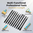 10Pcs Plastic Scraper Tools with Storage Case, Car Detailing Tools Kit, Multi-Purpose Cleaning Sticks for Tight Gaps, Removing Stickers, Labels, Grease & Dirt, Orange - Image 2