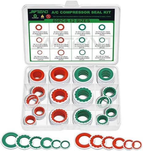 80PCS A/C Compressor Seal Washers Assortment Kit, A/C Gaskets by Japtend