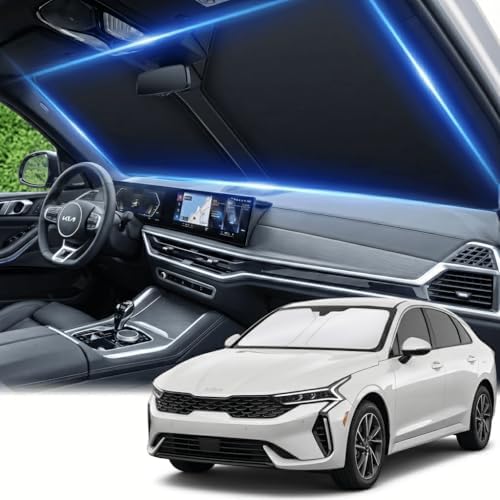 Windshield Sun Shade for Kia K4 2025-2026 Sunshade Front Window Shade Custom Fit K4 Accessories Sun Visor Foldable Shade Blocks UV Rays Accessories by AuyNeas