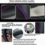 Gomass Car Steering Wheel Cover, Anti-Slip, Safety, Soft, Breathable, Heavy Duty, Thick, Full Surround, Sports Style (Black with Purple line) - Image 5