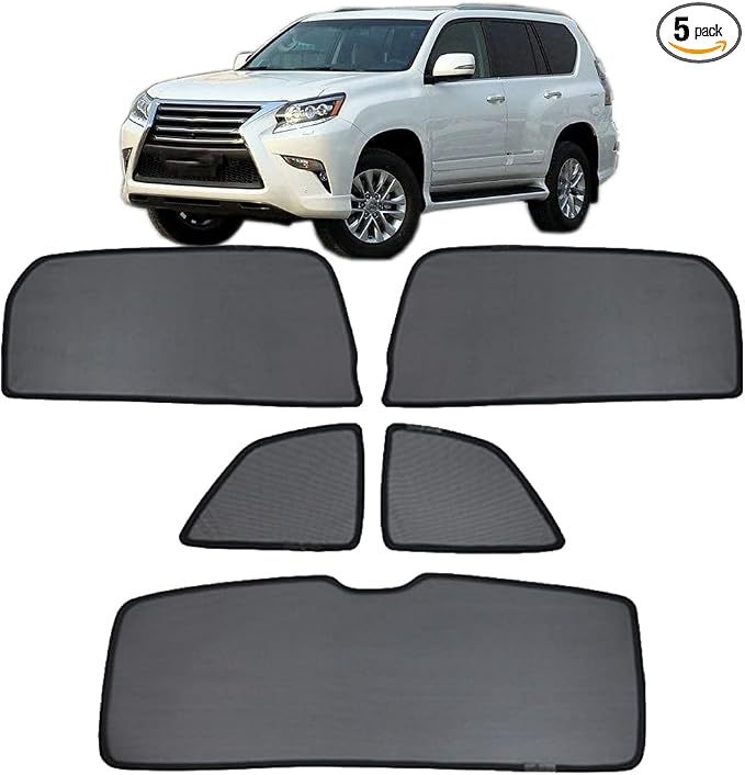 Car Window Sun Shade for GX 460 2010-2022 Magnetic Curtain,5PCS Set | UV Protection Cover for Baby Mesh Curtain for Rear Side Windows and Rear Windshield Auto Accessories by GCCV
