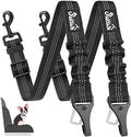 SlowTon Dog Car Seat Belt, 3 in 1 Latch Bar Attachment Dog Safety Seatbelt | Hook Latch Bar& Seatbelt Buckle, Reflective, Heavy Duty Nylon, Durability, Easy of Use, for Travel Riding, Black, 2 Pack by SlowTon
